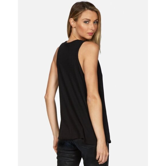 Lauren Moshi Size XS Peyton Crystal Biting Lip Tank Longline Ultra Soft Knit - Picture 3 of 11